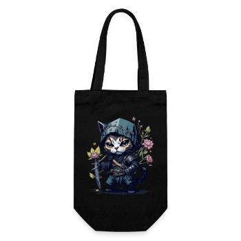 Die Ninja-Katze – einzigartig und furchtlos - Geschenkbeutel für Flaschen - Schwarz - Vorne