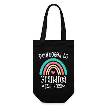 Promu à Grand-mère est 2023 Cadeau pour la nouvelle grand-mère - Sac à bouteille - noir - Devant