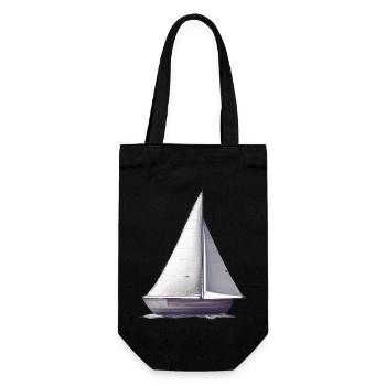 Segeln Segelboot Segelsport Segler Segelschiff - Geschenkbeutel für Flaschen - Schwarz - Vorne