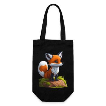 Kleiner Fuchs - Geschenkbeutel für Flaschen - Schwarz - Vorne