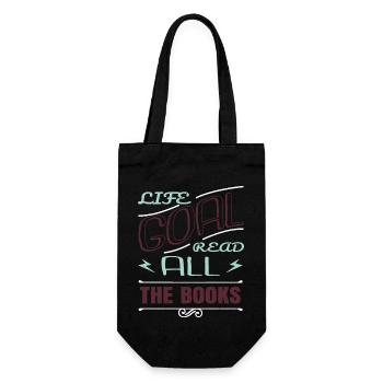 bibliophile present idea i love books book lover - Gift Bag for Bottles - black - Front
