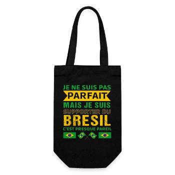 Supporter du Brésil cadeau supporter brésilien - Sac à bouteille - noir - Devant