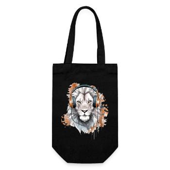 Heko the audiophile lion - Gift Bag for Bottles - black - Front