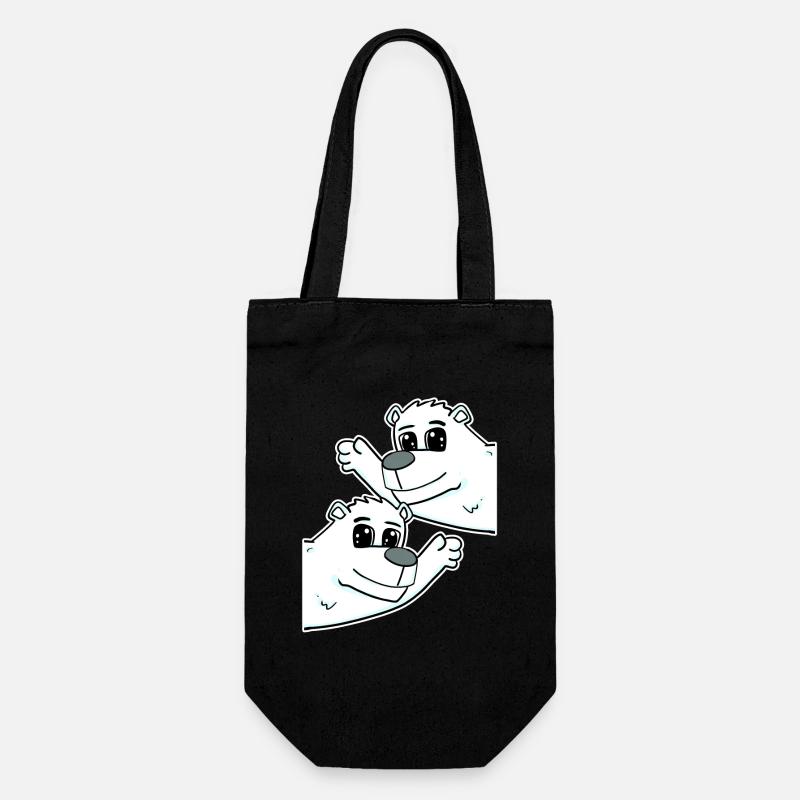 Eisbär Eisbären Bär - Geschenkbeutel für Flaschen - Schwarz