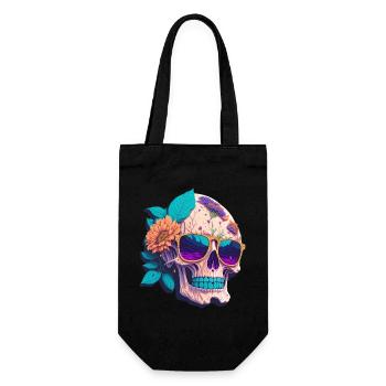 Skull - Gift Bag for Bottles - black - Front