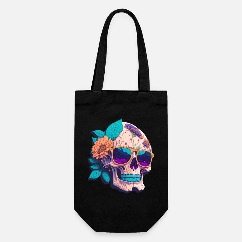 Totenkopf - Geschenkbeutel für Flaschen - Schwarz