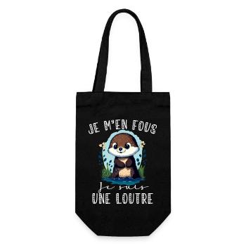 Je M'en Fous Je Suis Une Loutre Cadeau - Geschenkbeutel für Flaschen - Schwarz - Vorne