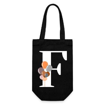 Buchstabe f Geburtstagsballon - Geschenkbeutel für Flaschen - Schwarz - Vorne