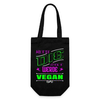 veganes essen geburtstagsgeschenkidee geschenk - Geschenkbeutel für Flaschen - Schwarz - Vorne
