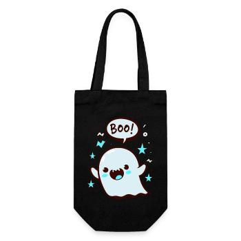 Spooky Cute Kawaii Ghost Design - Boo - Gift Bag for Bottles - black - Front