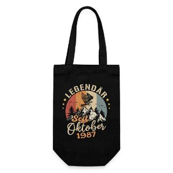 Legendär seit Oktober 1987 - 1987 - Geschenkbeutel für Flaschen - Schwarz - Vorne