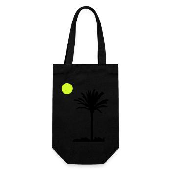 palme - Geschenkbeutel für Flaschen - Schwarz - Vorne
