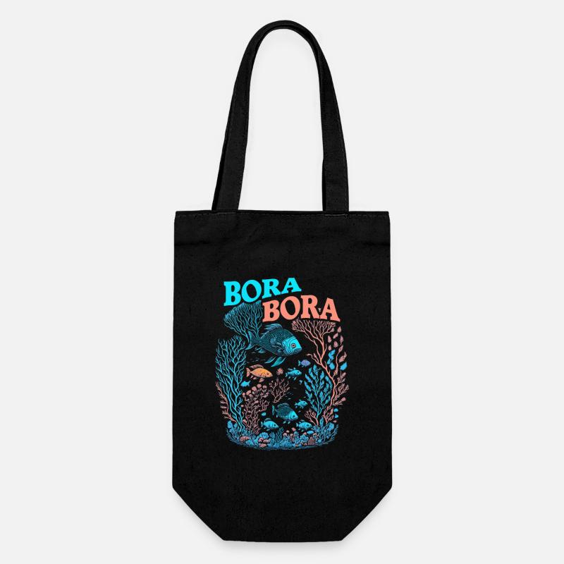 Bora Bora - Korallenriff - Geschenkbeutel für Flaschen - Schwarz