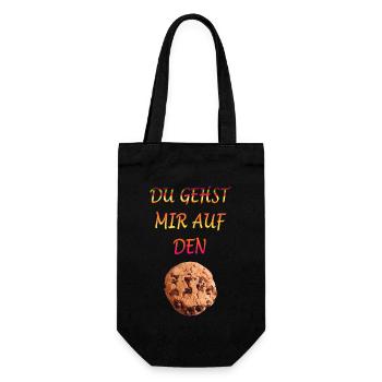 Du gehst mir auf den Keks - Geschenkbeutel für Flaschen - Schwarz - Vorne