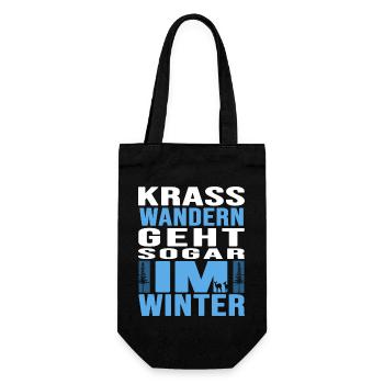 Wandern Wanderstock Winterwandern - Geschenkbeutel für Flaschen - Schwarz - Vorne
