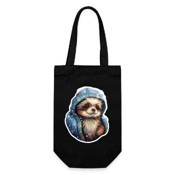 Artistic Golden Retriever with anorak - Gift Bag for Bottles - black - Front