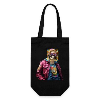 Skull With Pop Art - Gift Bag for Bottles - black - Front