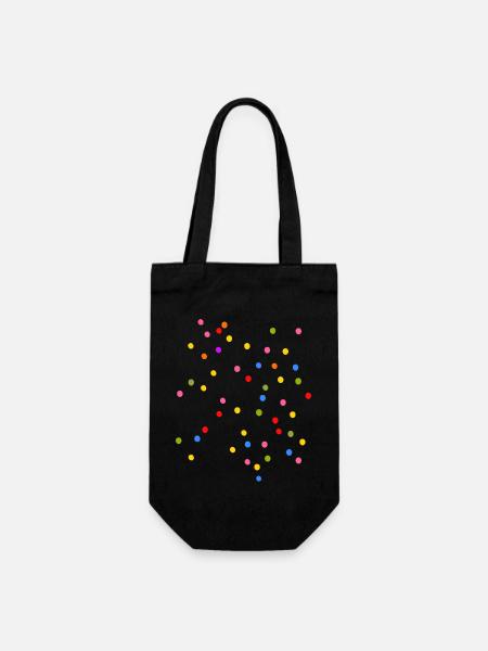 Konfetti Karneval bunt - Geschenkbeutel für Flaschen - Schwarz