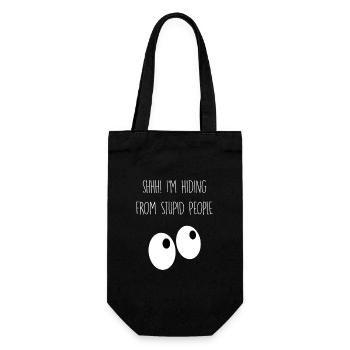 I'm hiding from stupid people - Geschenkbeutel für Flaschen - Schwarz - Vorne