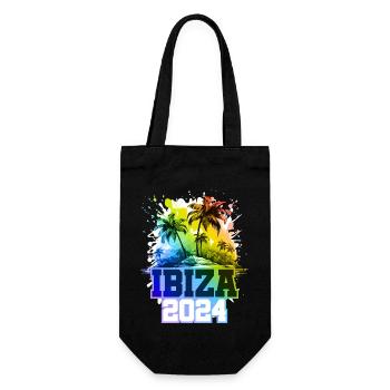 Ibiza 2024 Holiday Palm Trees Colorful - Gift Bag for Bottles - black - Front