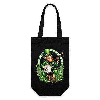 Leprechaun Banjo Player I Irish Music I St. - Gift Bag for Bottles - black - Front