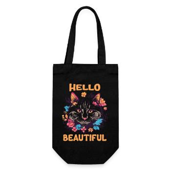 Chat Belle Femmes Élégantes Art Coloré Art - Sac à bouteille - noir - Devant