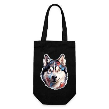 Siberian Husky - Geschenkbeutel für Flaschen - Schwarz - Vorne
