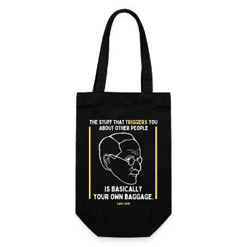 Carl Jung Quote Translated To Gen Z - Baggage - Geschenkbeutel für Flaschen - Schwarz - Vorne
