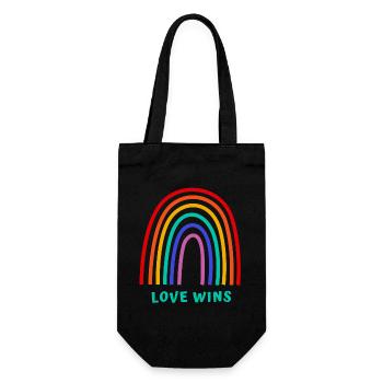 Love wins - Gift Bag for Bottles - black - Front