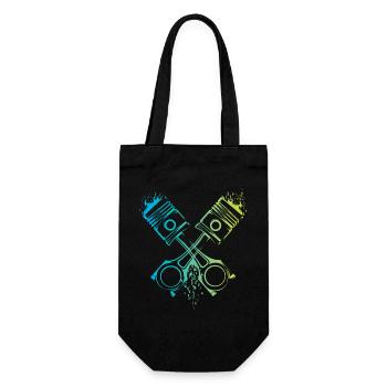 v8 piston car flames musclecar engine colors logo - Gift Bag for Bottles - black - Front
