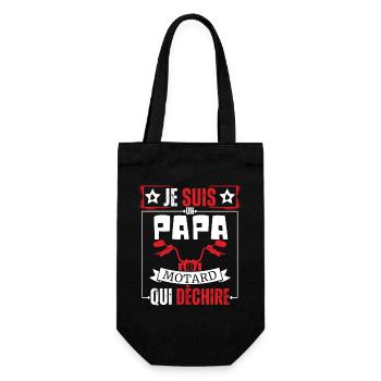 Ich bin ein Biker Dad Who T-Shirt - Geschenkbeutel für Flaschen - Schwarz - Vorne