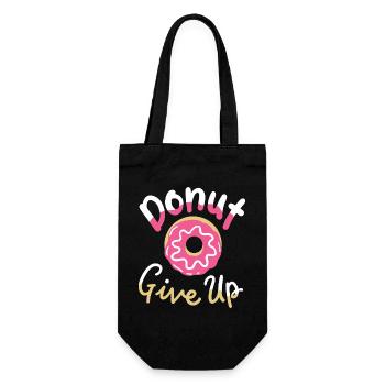 Donut Wortspiel motivierend - Geschenkbeutel für Flaschen - Schwarz - Vorne