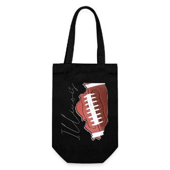 Illinois (USA) | echter Football | Landkarte Scpt - Geschenkbeutel für Flaschen - Schwarz - Vorne