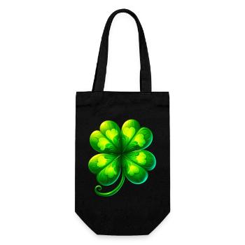 Trèfle à quatre feuilles - Sac à bouteille - noir - Devant