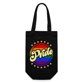 Pride Design Vintage LGBT arc-en-ciel cercle et étoiles - Sac à bouteille - noir - Devant