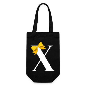 Letter x yellow bow - Gift Bag for Bottles - black - Front