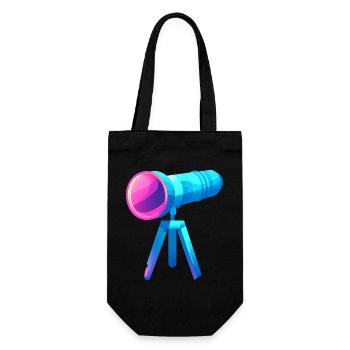 Conception de télescope plat et coloré - Sac à bouteille - noir - Devant