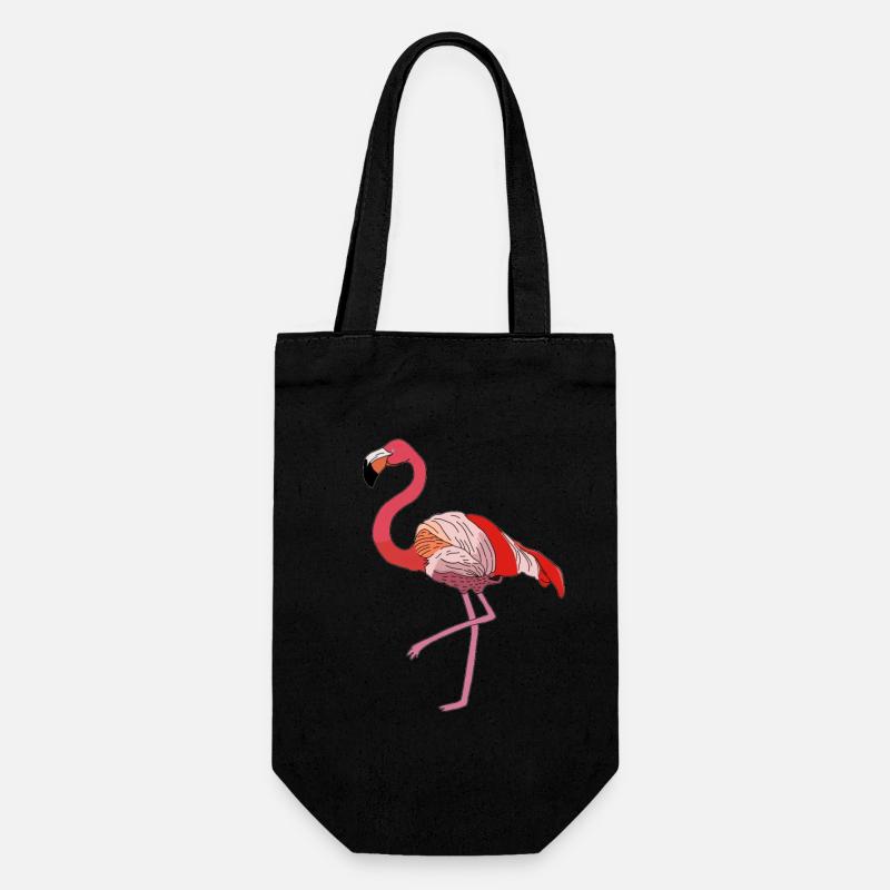 Flamingo - Geschenkbeutel für Flaschen - Schwarz