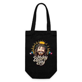 Jesus, das Geburtstagskind - Geschenkbeutel für Flaschen - Schwarz - Vorne