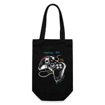 Controller-Kunst im Retro-Gaming-Stil - Geschenkbeutel für Flaschen - Schwarz - Vorne