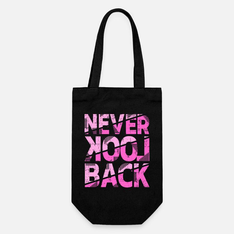 Never Look Back Motivational Design - Gift Bag for Bottles - black