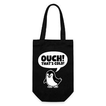 Au! Das ist kalt! - Geschenkbeutel für Flaschen - Schwarz - Vorne