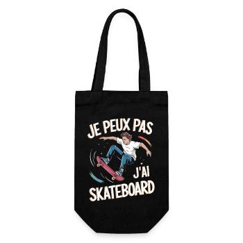 Je peux pas j'ai skateboard - Sac à bouteille - noir - Devant