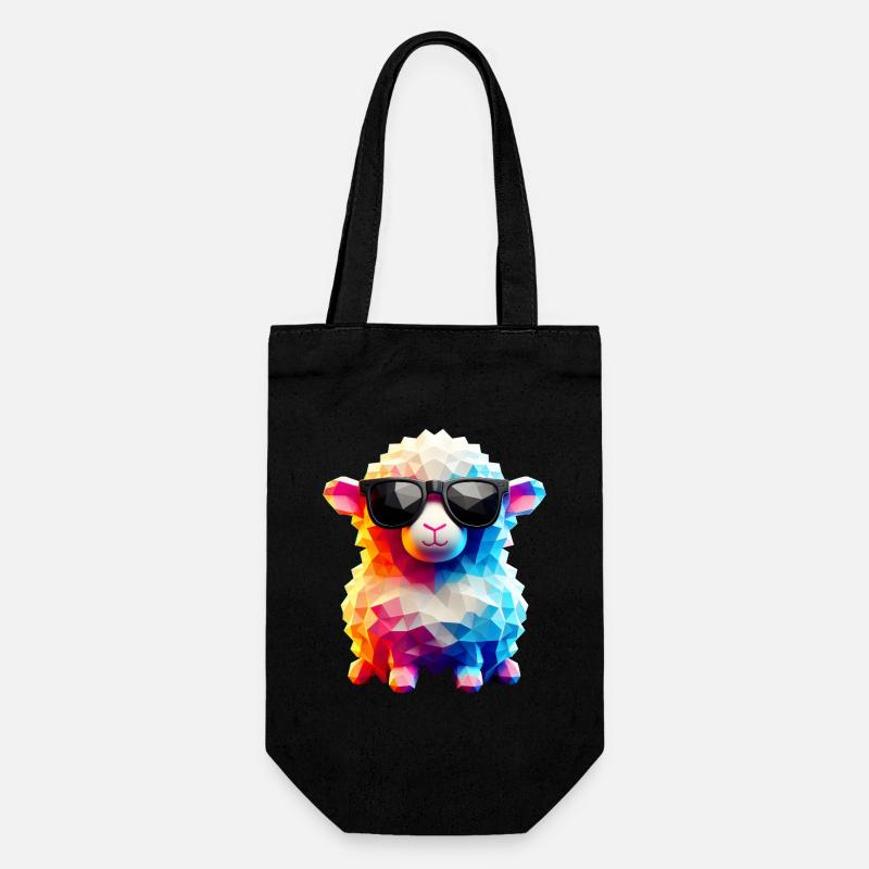 Coole Lammfell-Sonnenbrille - Geschenkbeutel für Flaschen - Schwarz