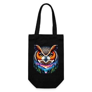Owl - Gift Bag for Bottles - black - Front