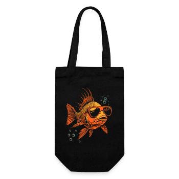 Poisson avec des lunettes de soleil - Sac à bouteille - noir - Devant