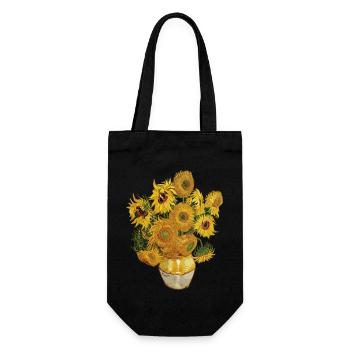 Sunflowers van Gogh - Gift Bag for Bottles - black - Front