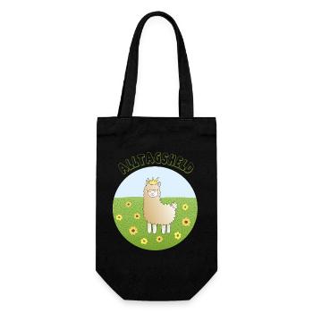 Alpaka-Alltagsheld - Geschenkbeutel für Flaschen - Schwarz - Vorne