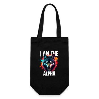 I am the Alpha Wolf - Geschenkbeutel für Flaschen - Schwarz - Vorne