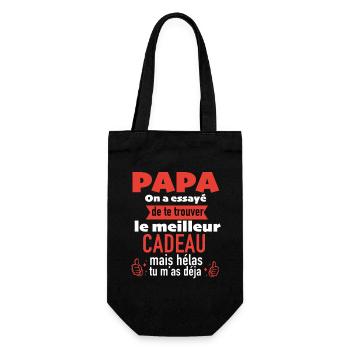 Papa Humor Geschenk Lustiger Mann Geschenkidee - Geschenkbeutel für Flaschen - Schwarz - Vorne